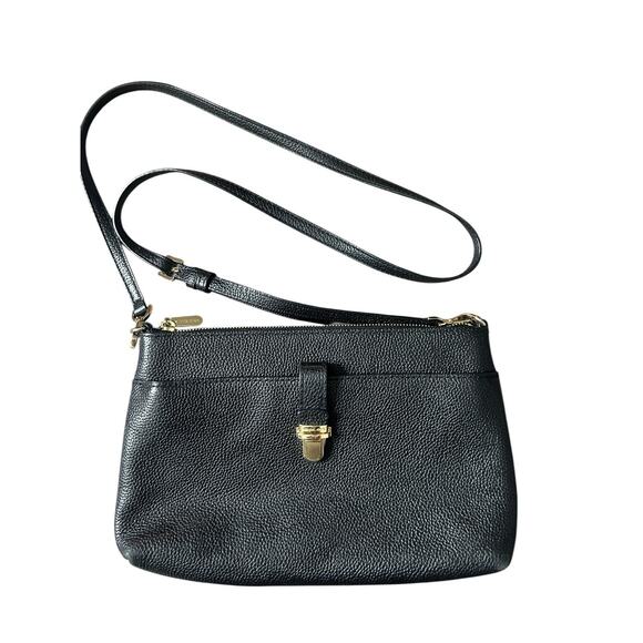 Michael Kors Handbags - Michael‎ Kors Shoulder Bag Gold Hardware Leather Black crossbody black pebble